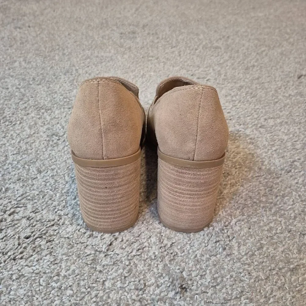 Joie Wevenly Suede Shoe Size 8 Block Heel Square Toe